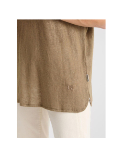 T-shirt effet brillant pati marron femme - Le Temps Des Cerises