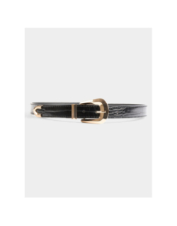 Ceinture aspect croco noir femme - Morgan