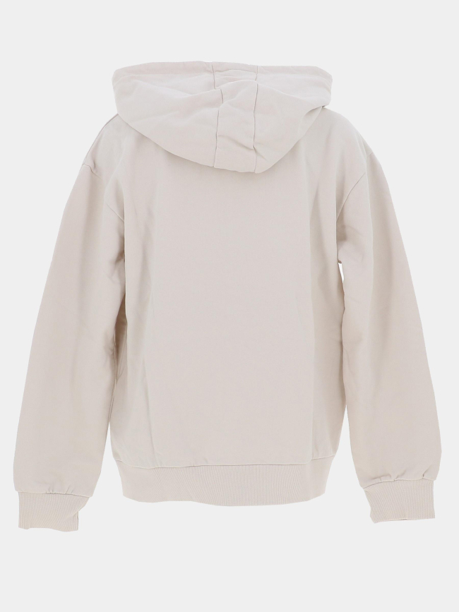 Sweat à capuche oversize active top écru fille - Guess