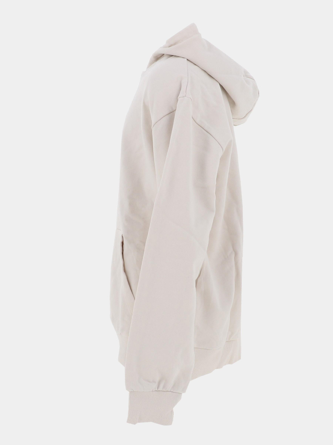 Sweat à capuche oversize active top écru fille - Guess