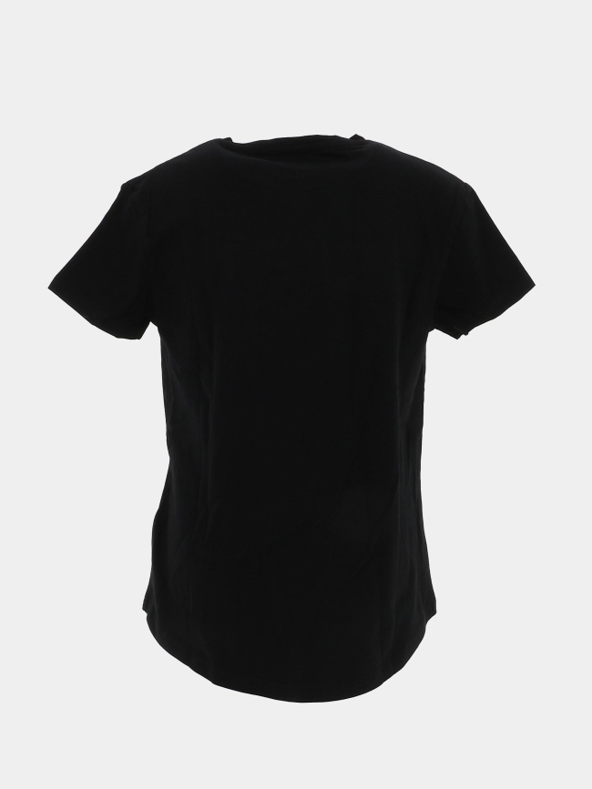 T-shirt manches courtes logo effet pailleté rose noir fille - Guess