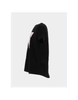 T-shirt manches courtes logo effet pailleté rose noir fille - Guess