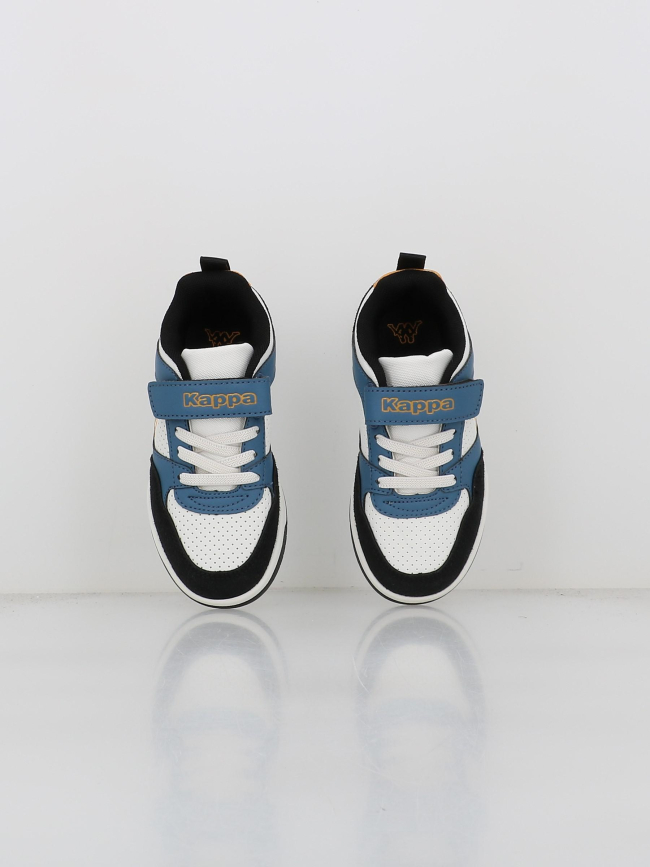 Baskets à scrach logo manis blanc bleu noir garçon - Kappa