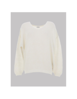 Pull à col en v p-mag blanc femme - Teddy Smith