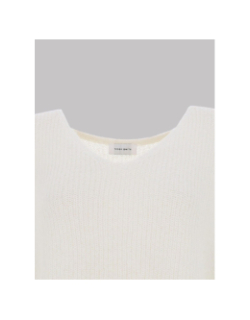 Pull à col en v p-mag blanc femme - Teddy Smith