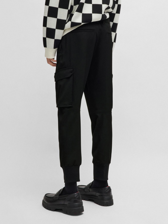 Pantalon slim fit en gabardine stretch noir homme - Hugo