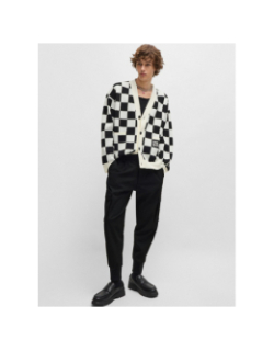 Pantalon slim fit en gabardine stretch noir homme - Hugo