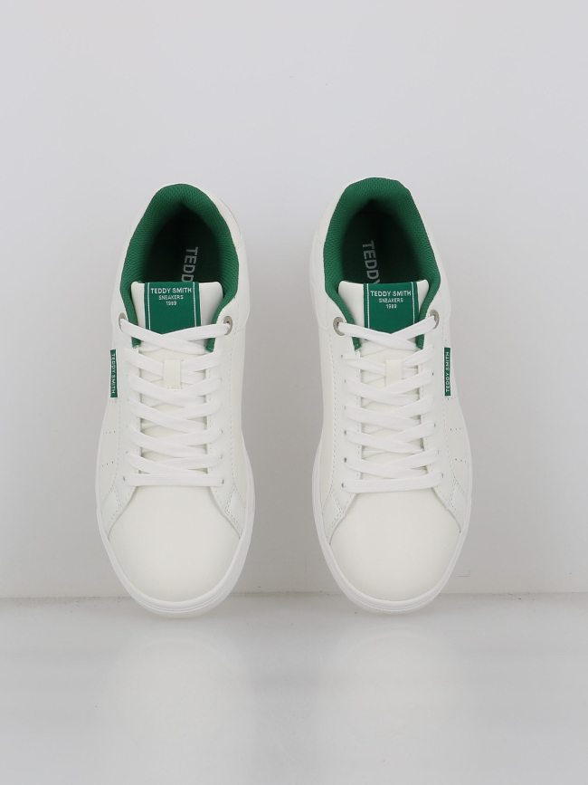 Baskets retro tennis blanc vert homme - Teddy Smith