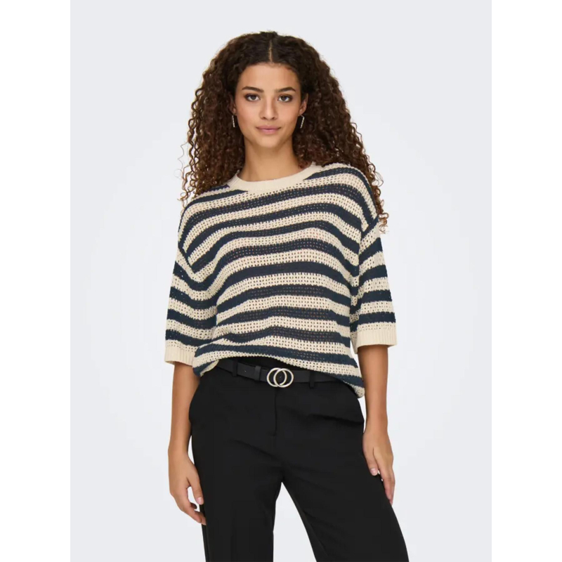 Pull rayé tikka bleu marine femme - Jdy