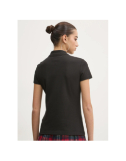 Polo en piqué de coton slim essential noir femme - Tommy Jeans