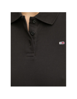 Polo en piqué de coton slim essential noir femme - Tommy Jeans