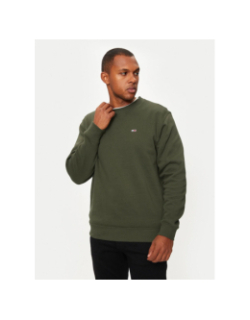 Sweat à col rond regular flag kaki homme - Tommy Jeans