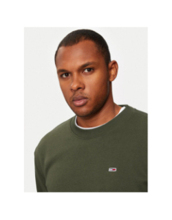Sweat à col rond regular flag kaki homme - Tommy Jeans