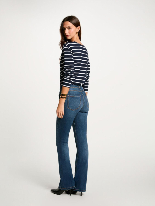 T-shirt à manches longues rayé blanc femme - Morgan