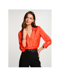 Chemisier fluide clou orange femme - Morgan
