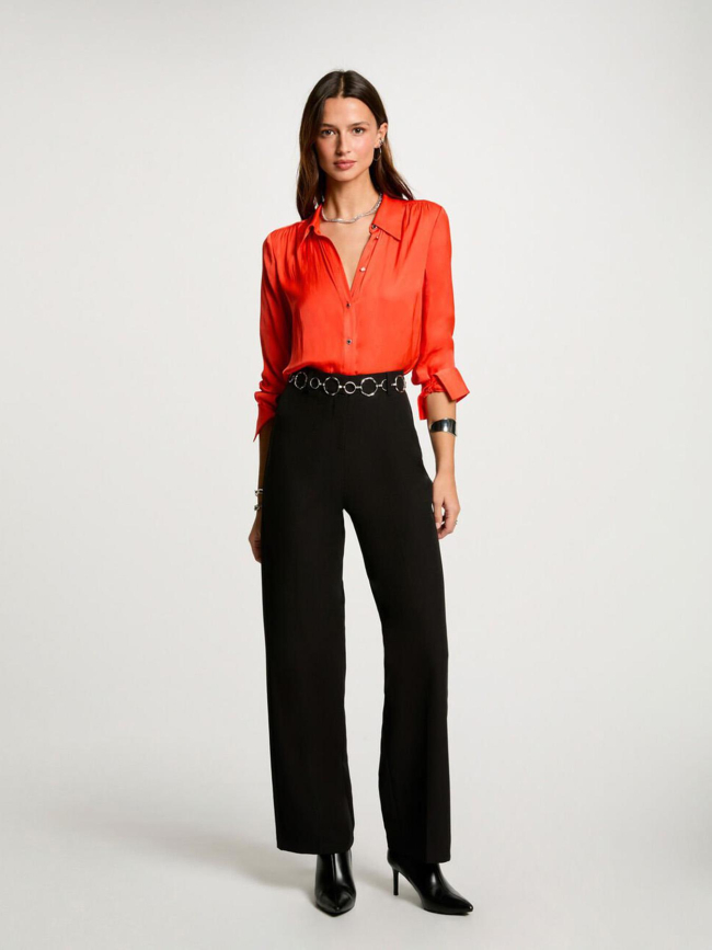 Chemisier fluide clou orange femme - Morgan