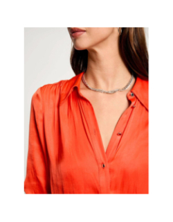 Chemisier fluide clou orange femme - Morgan