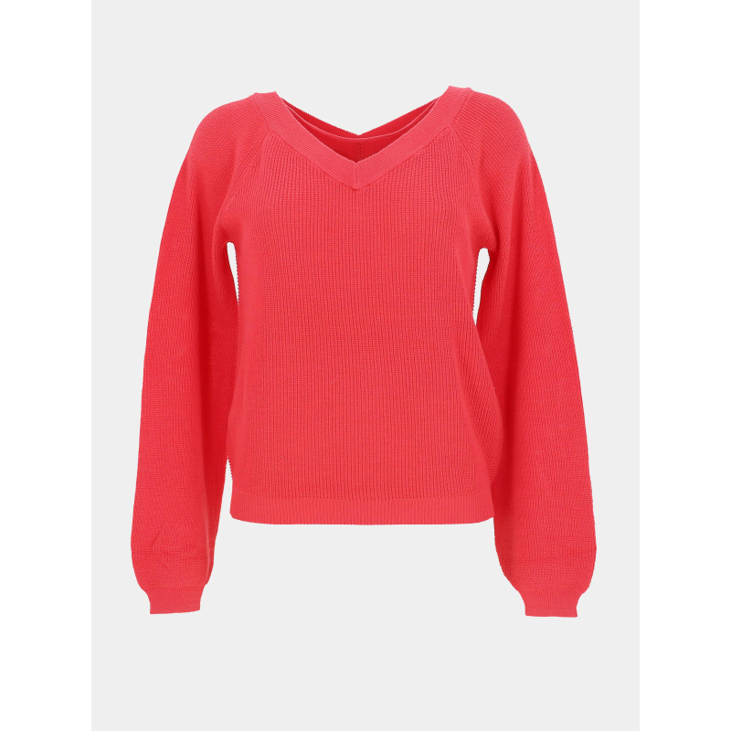 Pull double col v newlexsun rose corail femme - Vero Moda