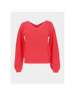 Pull double col v newlexsun rose corail femme - Vero Moda