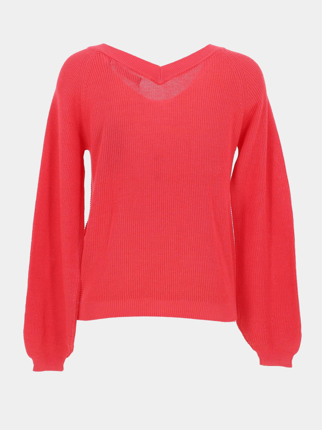 Pull double col v newlexsun rose corail femme - Vero Moda