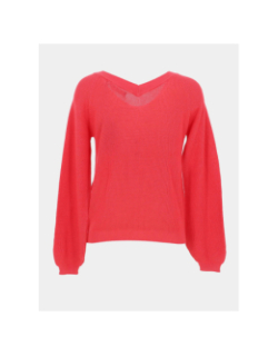 Pull double col v newlexsun rose corail femme - Vero Moda