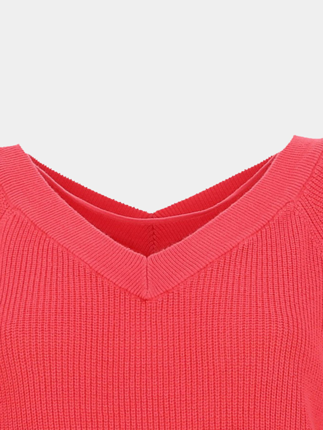 Pull double col v newlexsun rose corail femme - Vero Moda