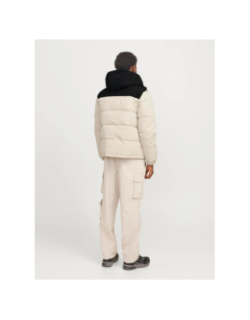 Doudoune eotto beige noir homme - Jack & Jones