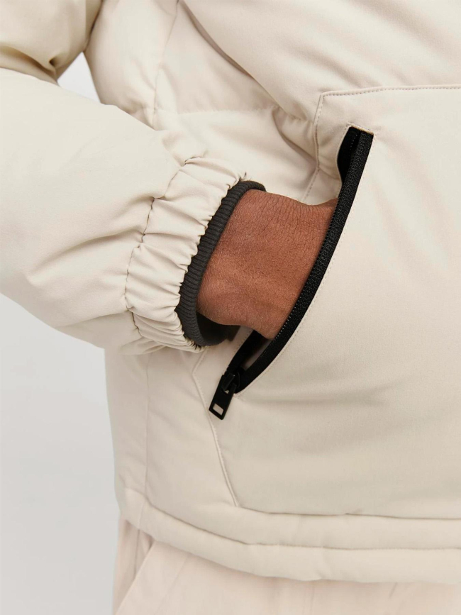 Doudoune eotto beige noir homme - Jack & Jones