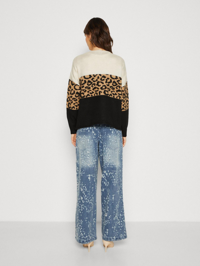 Pull motif animal jade marron noir femme - Only