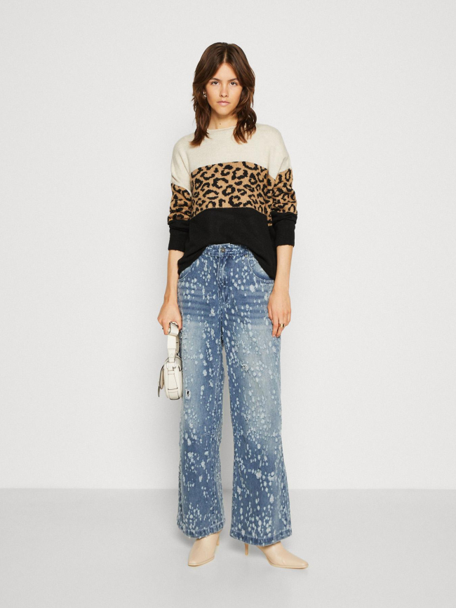 Pull motif animal jade marron noir femme - Only