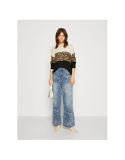 Pull motif animal jade marron noir femme - Only