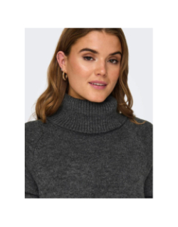 Robe pull col roulé brandie gris anthracite femme - Only