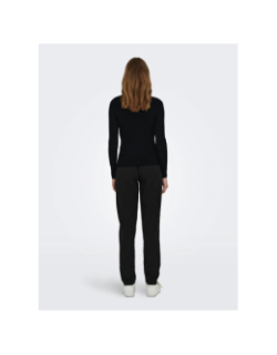 Pull col roulé côtelé karol noir femme - Only