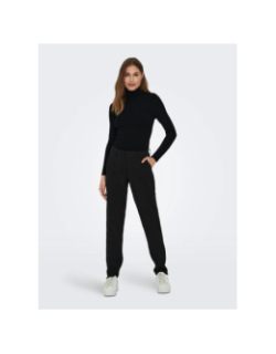 Pull col roulé côtelé karol noir femme - Only