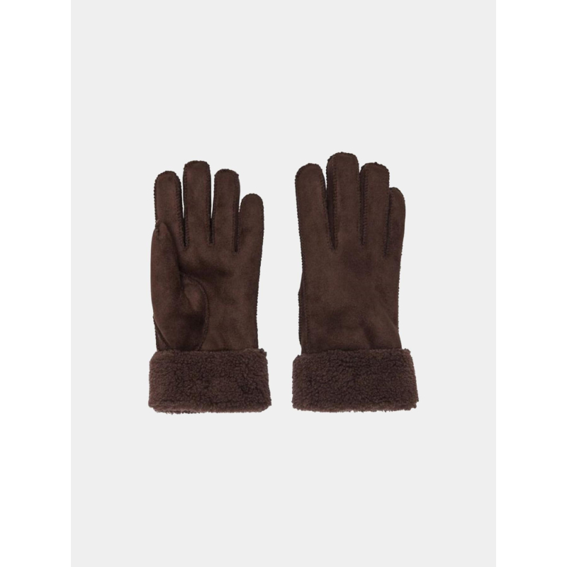 Gants fourrés sherpa nicki camel marron femme - Only