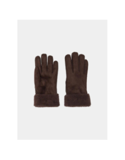 Gants fourrés sherpa nicki camel marron femme - Only