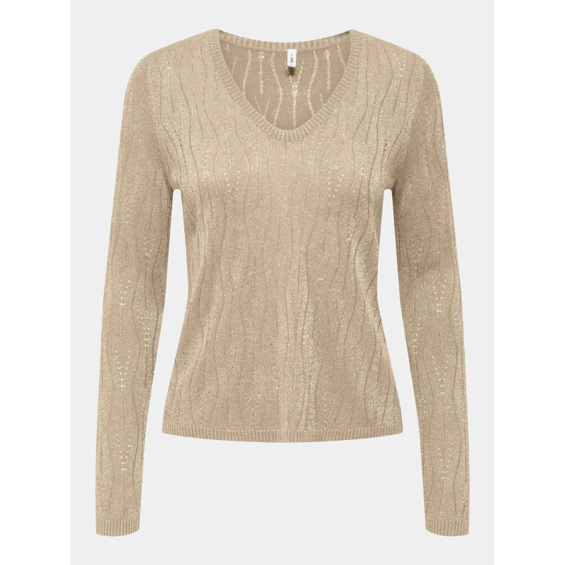 Pull fin mella glitter beige femme - Only