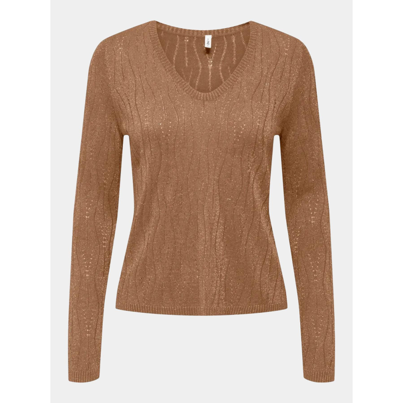Pull fin mella glitter marron femme - Only