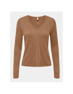 Pull fin mella glitter marron femme - Only