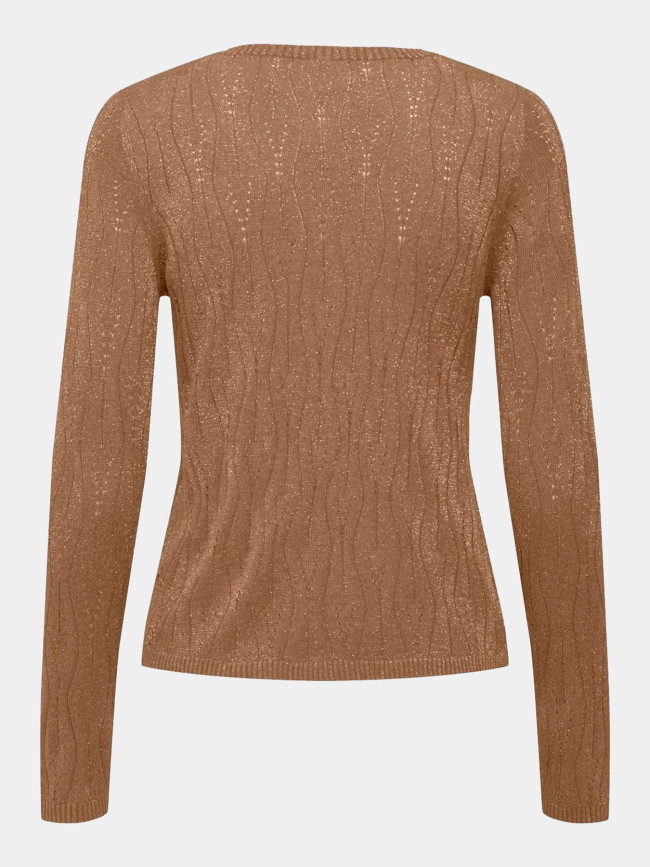 Pull fin mella glitter marron femme - Only