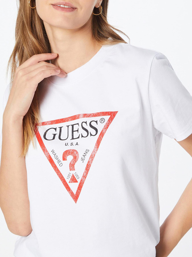 T-shirt core logo blanc rouge garçon - Guess