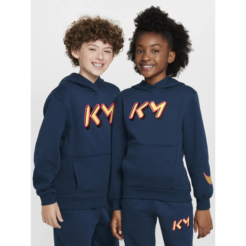 Sweat à capuche kylian mbappé club fleece bleu ado - Nike