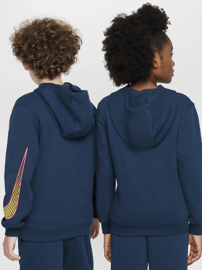 Sweat à capuche kylian mbappé club fleece bleu ado - Nike
