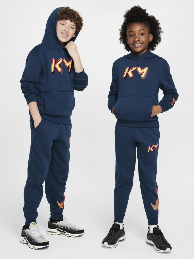 Sweat à capuche kylian mbappé club fleece bleu ado - Nike