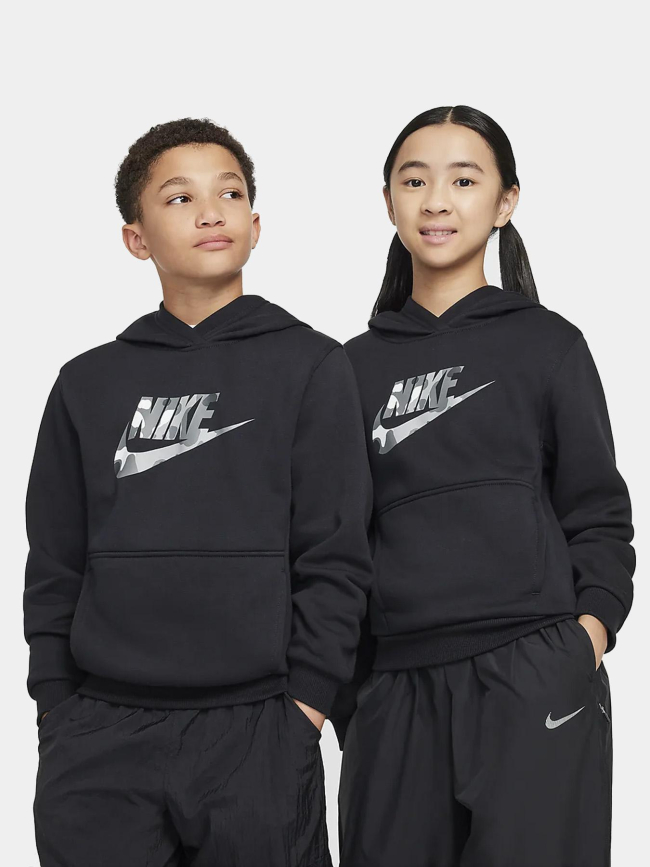 Sweat à capuche club fleece camouflage gris noir enfant - Nike