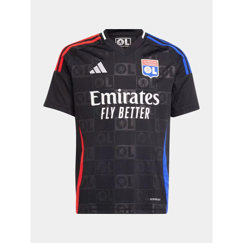 Maillot de football OL extérieur 2024-2025 noir enfant - Adidas