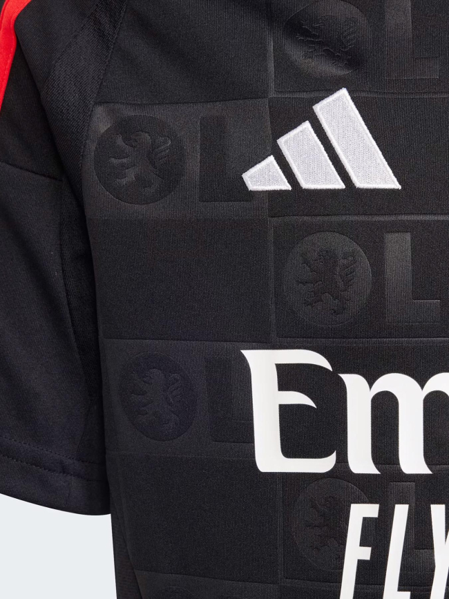 Maillot de football OL extérieur 2024-2025 noir enfant - Adidas