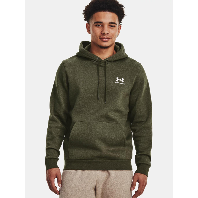 Sweat à capuche ua icon fleece kaki homme - Under Armour