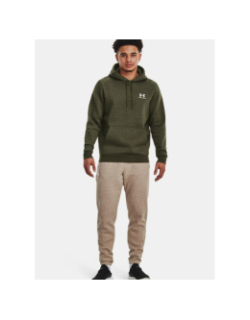 Sweat à capuche ua icon fleece kaki homme - Under Armour