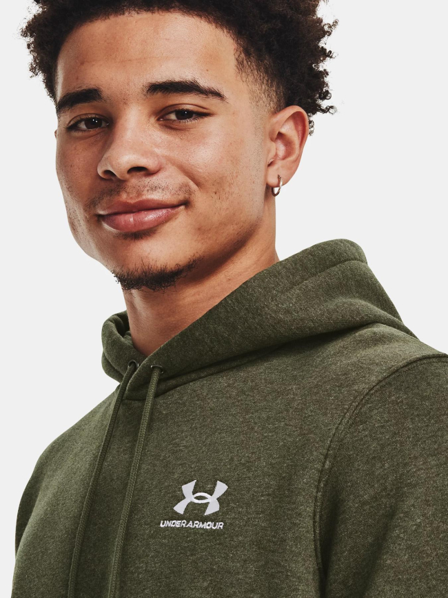 Sweat à capuche ua icon fleece kaki homme - Under Armour